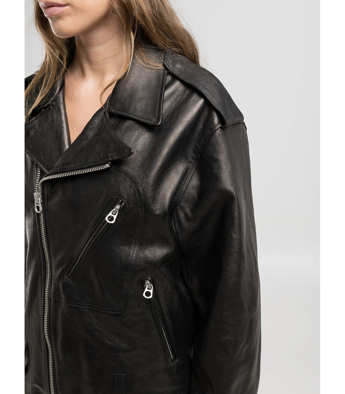 WAXラムレザーバイカージャケット 詳細画像 ブラック 7